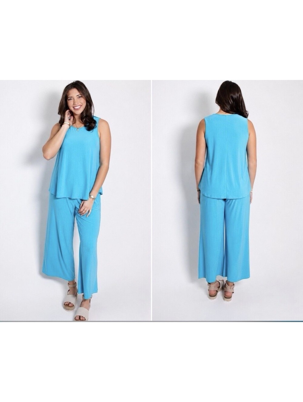 Dear Scarlett Women’s Small Turquoise 2 Piece Pant Set Wrinkle Free NWT